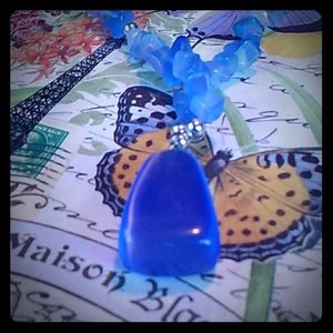 Blue fashion necklace gemstone chips